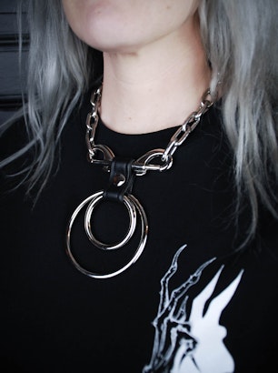 Double O-ring Necklace Silver
