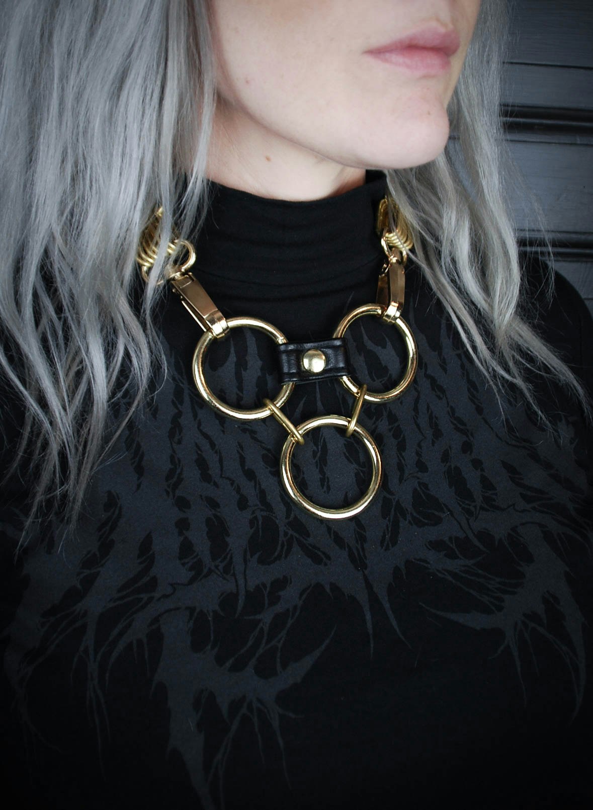 Triple Goddess Necklace Gold