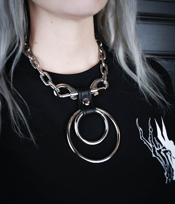 Double O-ring Necklace Silver